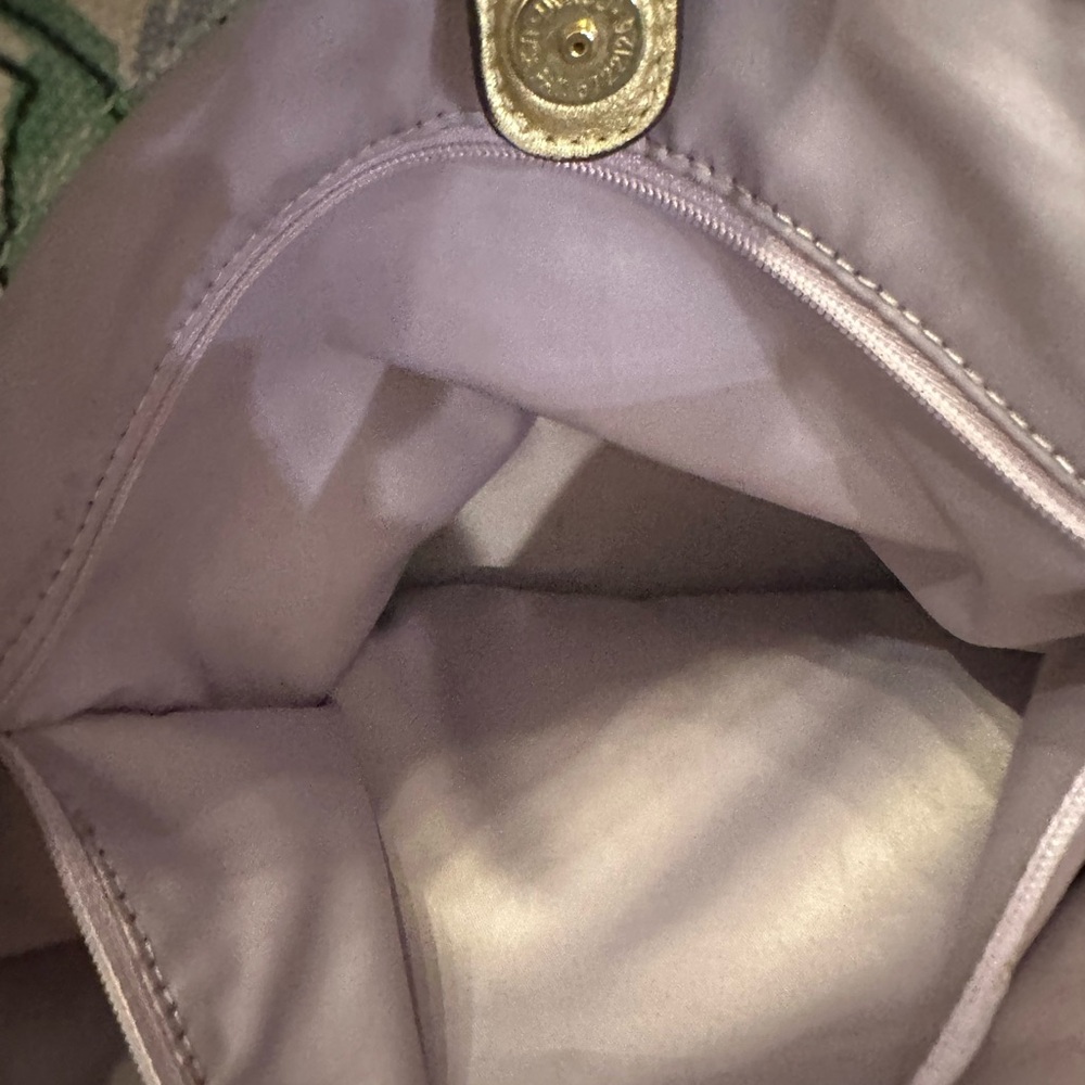 Coach Ashley 2011 Pink & Green Floral Canvas Tote with Gold Leather Accents - Picture 11 of 14